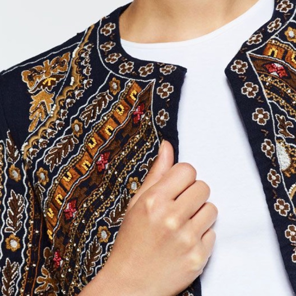 Zara Beaded Embroidered Jacket - Picture 4 of 13